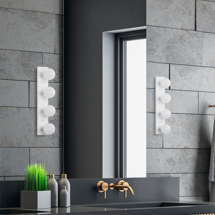 Opviq Mirro - 12241 Lámpara de pared blanca con tapa de cristal